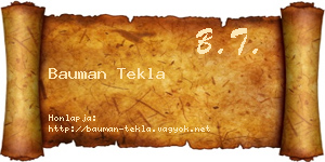 Bauman Tekla névjegykártya